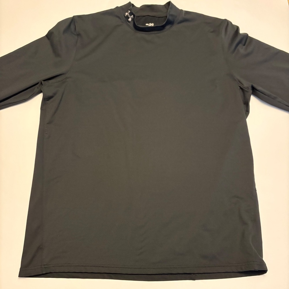 Under Armour ColdGear Mock Neck Shirt Mens XXL Black Long Sleeve Base Layer